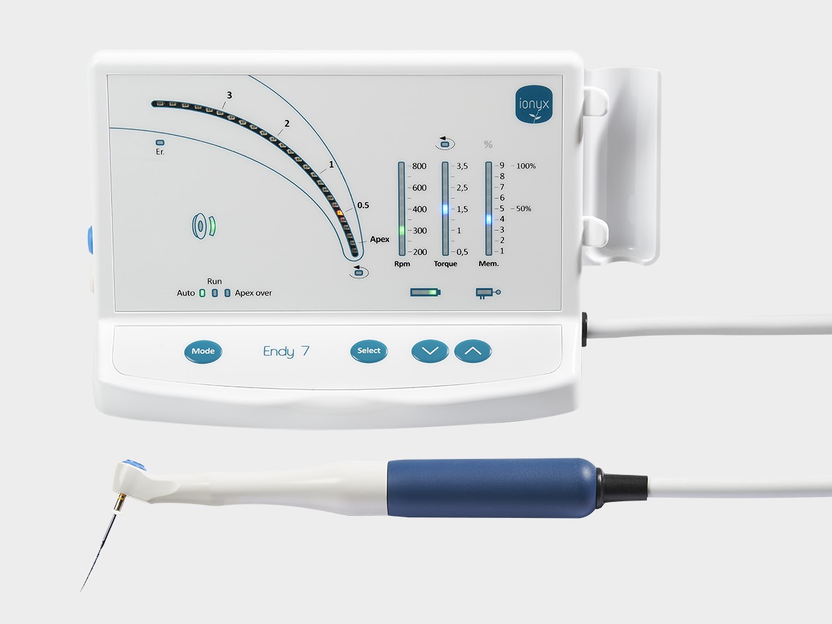 endy 7 - micromoteur - localisateur apex - endodontie - ionyx - fond gris